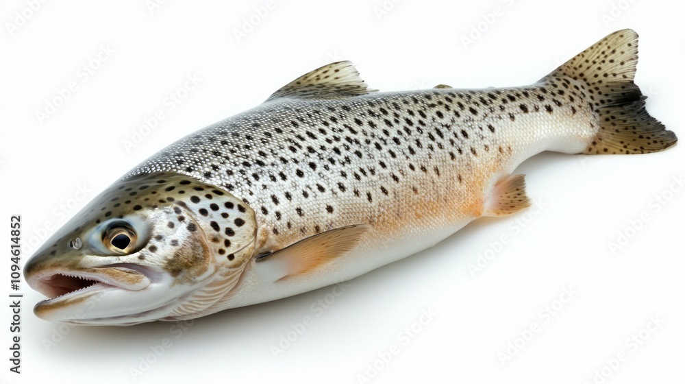 Fresh brown trout on white background. (3) Fresh brown trout on white background. (3)