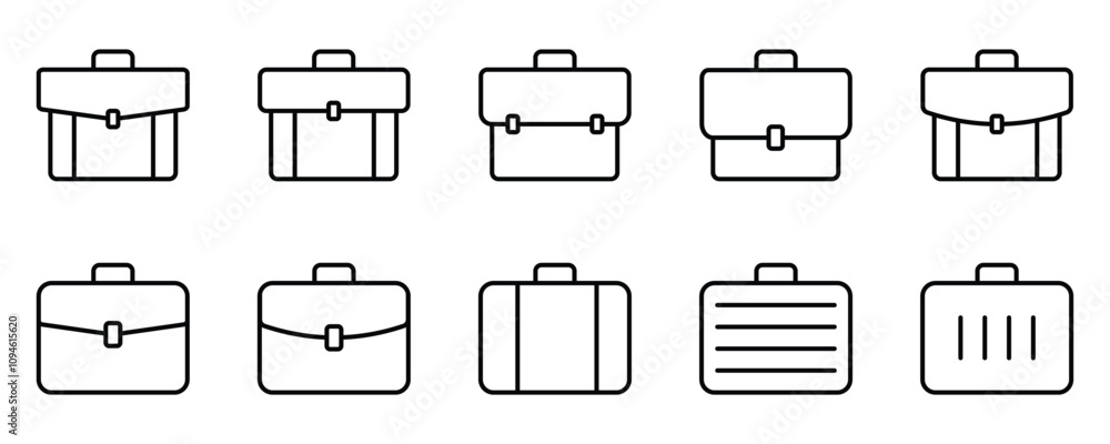 Briefcase icon collection. Different briefcase set. Vector. stock. illustration. Briefcase icon collection. Different briefcase set. Vector. stock. illustration.