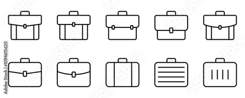 Briefcase icon collection. Different briefcase set. Vector. stock. illustration. 