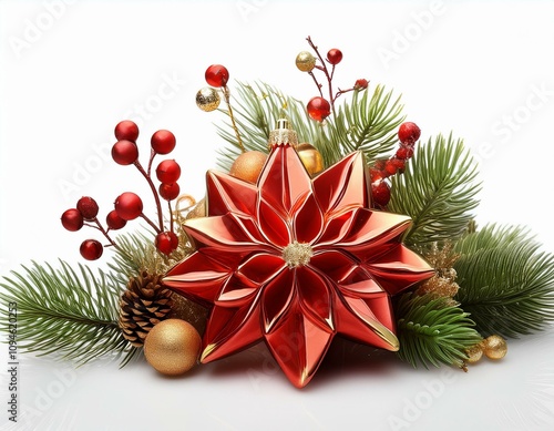 christmas decoration isolated on white background photo