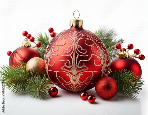 christmas decoration isolated on white background photo