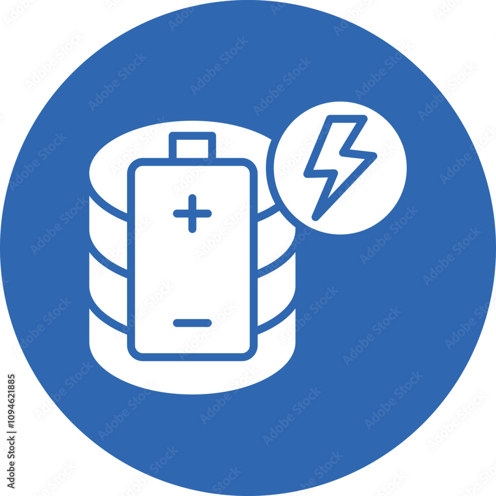 Energy Storage glyph circle icon Energy Storage glyph circle icon