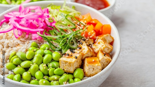 Healthy buddha bowl recipe vibrant kitchen food photography bright atmosphere culinary inspiration