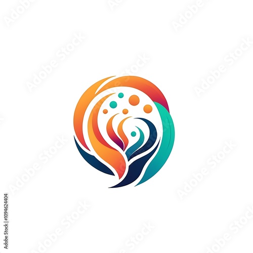 Community logo design concept with abstract style, isolated on white background