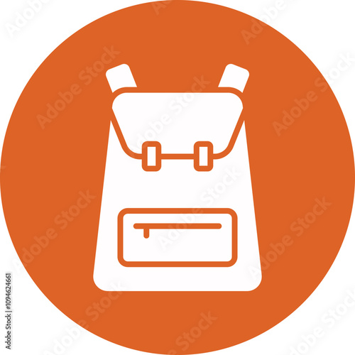 Backpack glyph circle icon