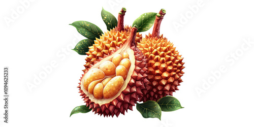 Pulasan Fruit Cluster Isolated on Transparent Background. photo