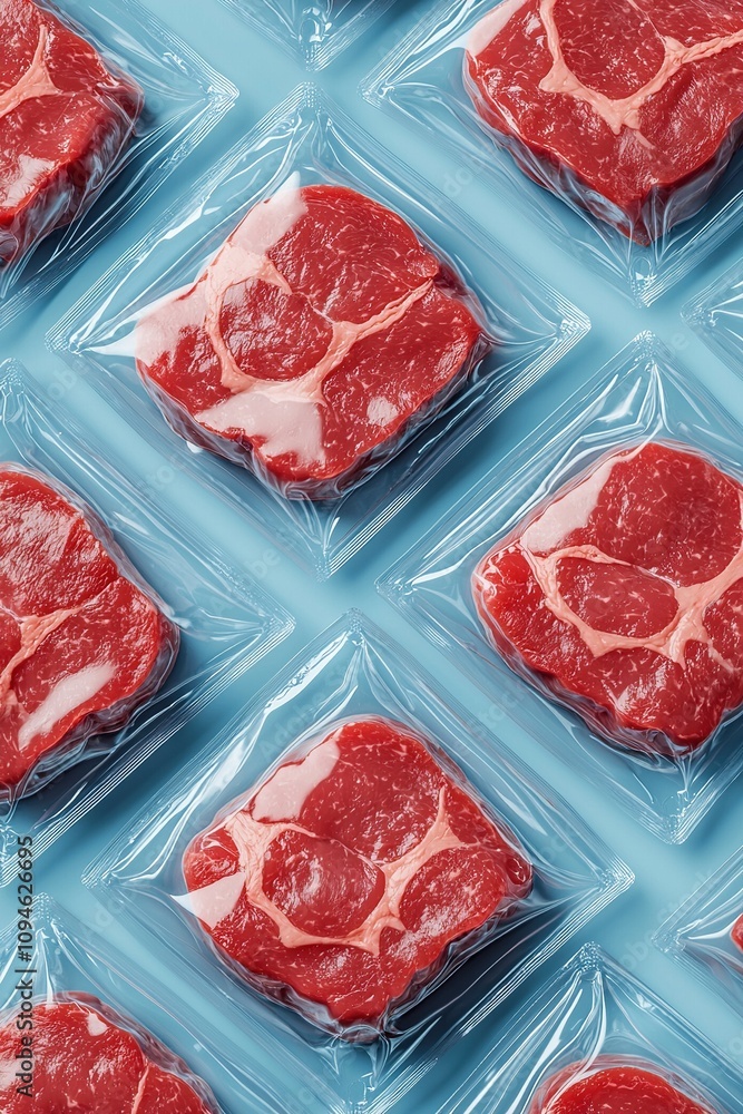 Artificial Meat in vacuum Packaging. Generative Ai Artificial Meat in vacuum Packaging. Generative Ai