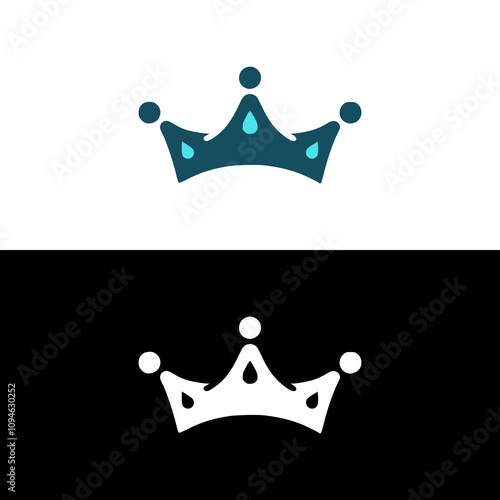 water with crown king luxury logo vector illustration template design