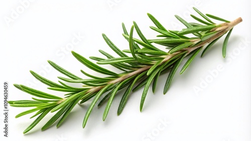 Isolated Rosemary Twig Painting on White Background with High Depth of Field for Culinary and Herbal Illustrations, Perfect for Cookbooks, Blogs, and Educational Materials