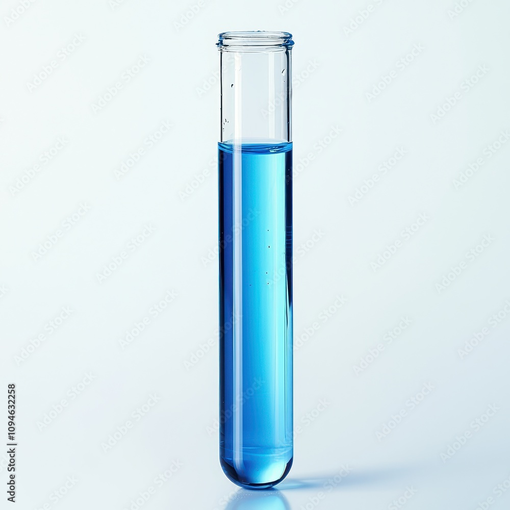 Laboratory experiment analyzing blue liquid science lab test tube clean environment close-up viewpoint for study Laboratory experiment analyzing blue liquid science lab test tube clean environment close-up viewpoint for study