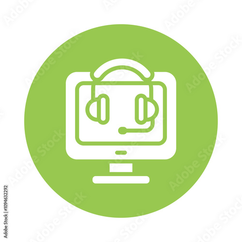 Online Suppot  vector Glyph Circle Icons...  .. Eps 10 file