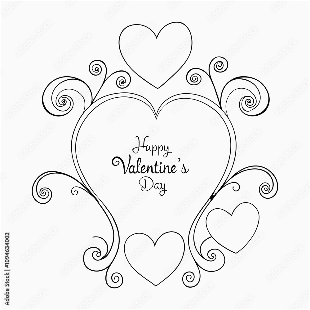 Decorative Valentine Hearts Frame Border Design. Decorative Valentine Hearts Frame Border Design.