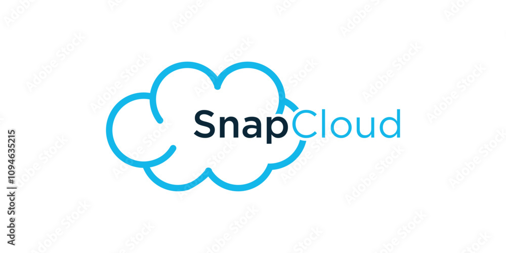 Logo typography sky blue, snap cloud logo Logo typography sky blue, snap cloud logo