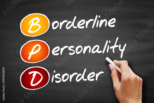 Schilderij op canvas BPD - Borderline Personality Disorder, acronym health concept on blackboard