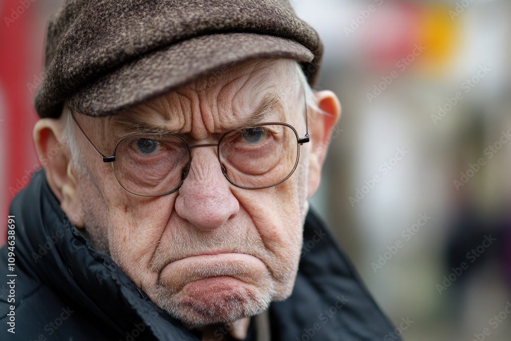 Grumpy Old Man Portrait. Senior Male Looking Angry and Crabby Grumpy Old Man Portrait. Senior Male Looking Angry and Crabby