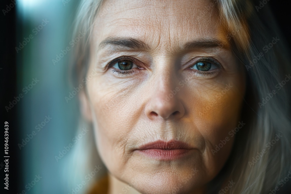 Portrait of a mature woman with deep expression reflecting wisdom and life experiences Portrait of a mature woman with deep expression reflecting wisdom and life experiences