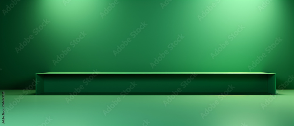 Obraz premium Luxury plain green gradient abstract studio background, smooth color transitions, fresh, modern, and serene design