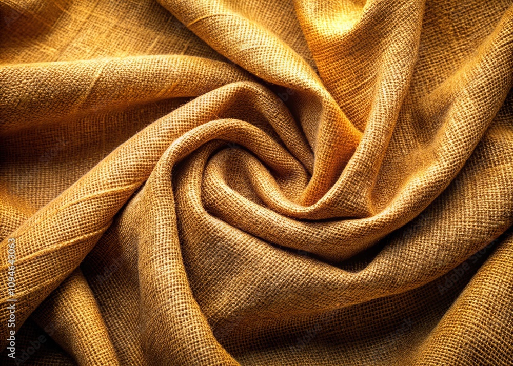 Natural cotton burlap: a textured canvas of wrinkles and folds. Natural cotton burlap: a textured canvas of wrinkles and folds.