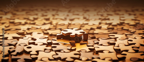 Missing puzzle piece, symbolizing incompleteness, problem-solving, or the search for answers. photo