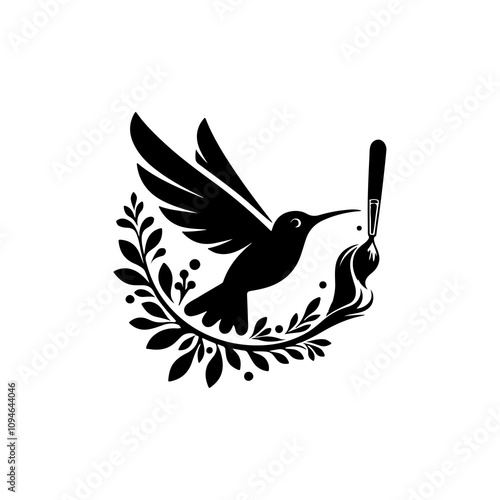 Hammingbird sillhouette vector design for tatto and many more.