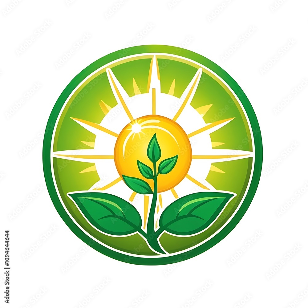 Solar Energy Green logo design, isolated on white background