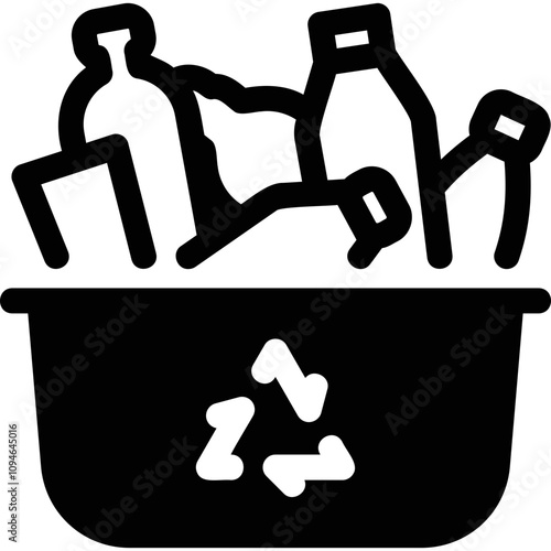 Simple vector icon plastic recycling