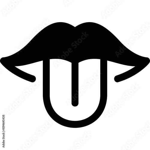 Simple vector icon mouth, tongue