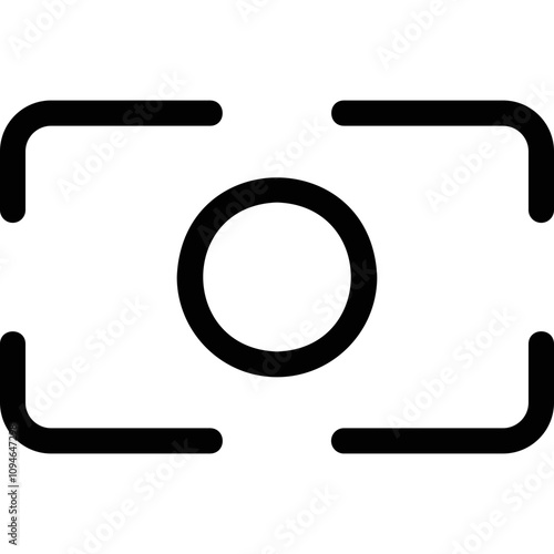 Simple vector icon camera, focus