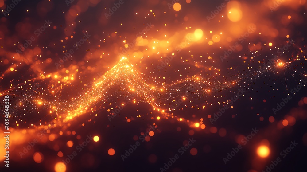 Naklejka premium Modern digital abstract 3d background with glowing network nodes and connections