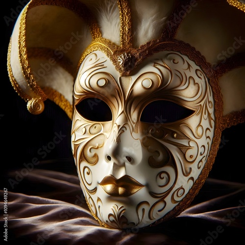 venetian carnival mask, mask bauta photo