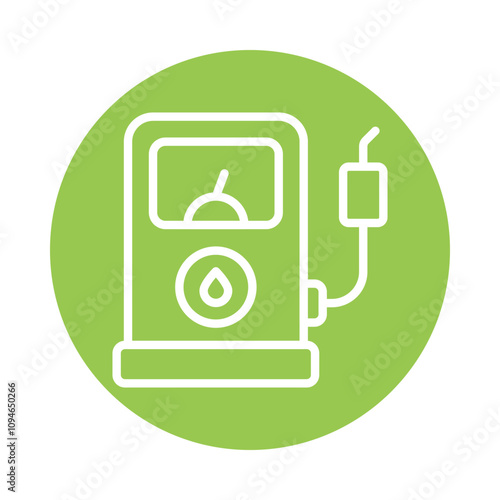 Gas station vector Circle Outline Icon..  .. Eps 10 file