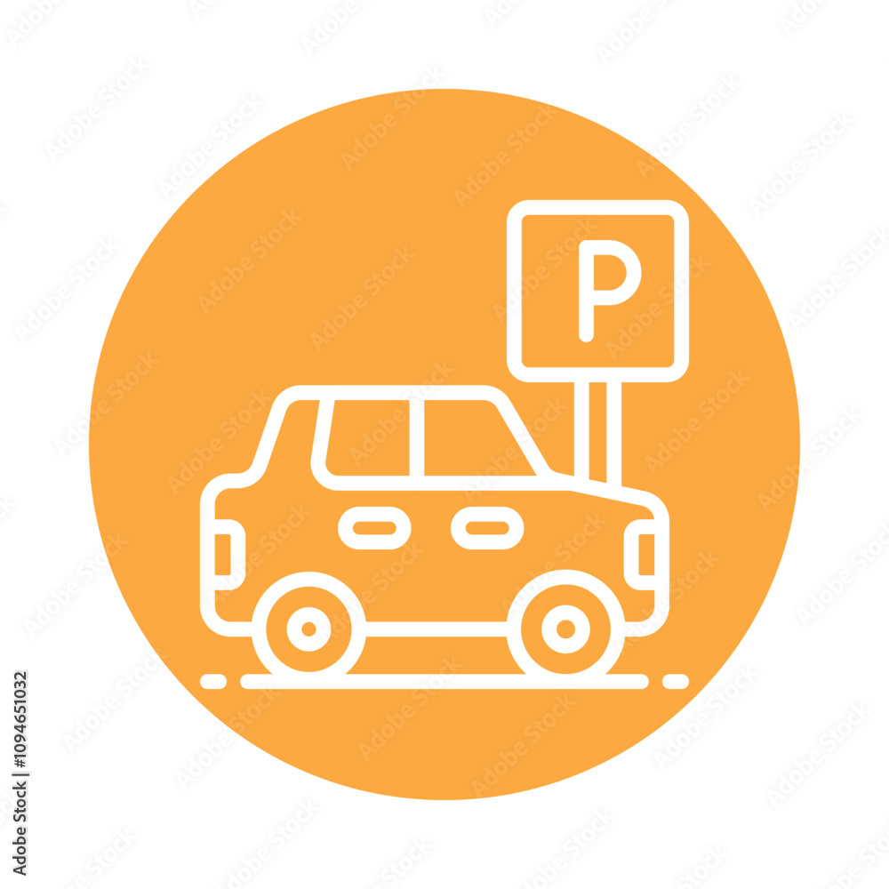 Parking vector Circle Outline Icon.. .. Eps 10 file Parking vector Circle Outline Icon.. .. Eps 10 file