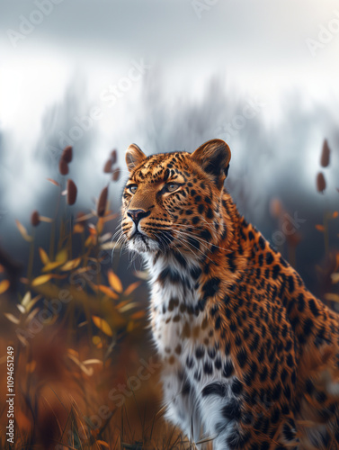 Leopard Close Up, Wild Big Cat in African Savanna