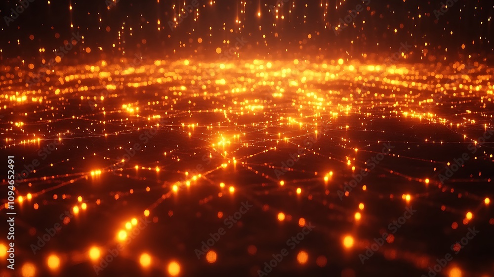 Fototapeta premium Advanced cyber 3d abstract background with glowing network connections