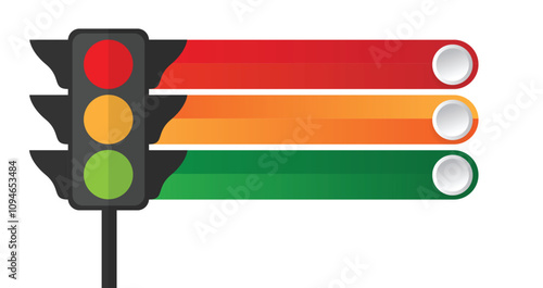 Flat Style Traffic Lights Info Graphics Template. Safety on the road and other business concepts vector art