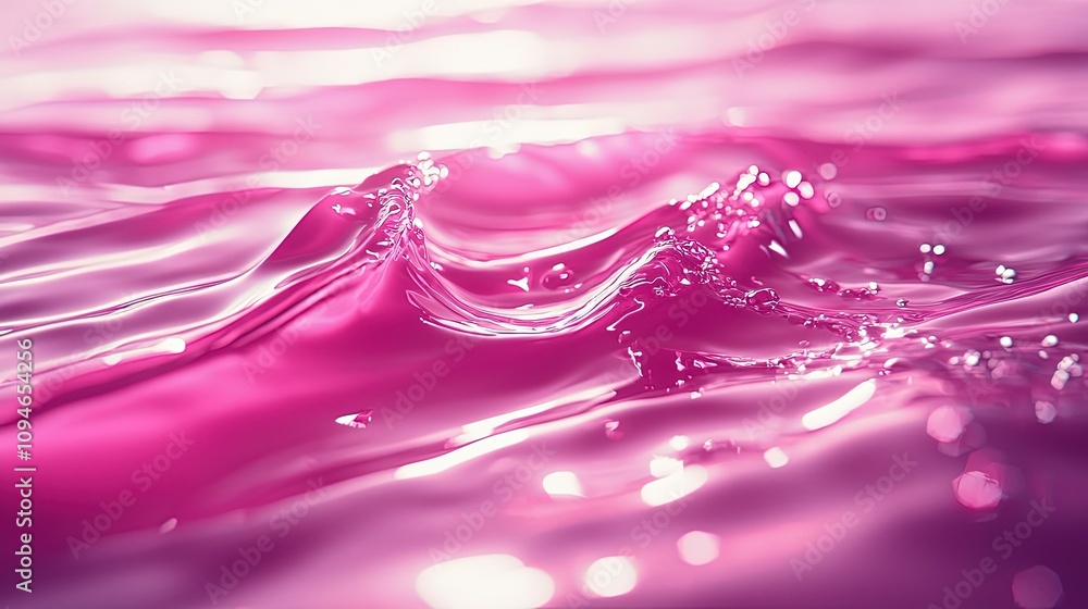This image features vibrant pink waves with a glossy, reflective surface, capturing the essence of motion and fluidity with sparkling highlights throughout. This image features vibrant pink waves with a glossy, reflective surface, capturing the essence of motion and fluidity with sparkling highlights throughout.