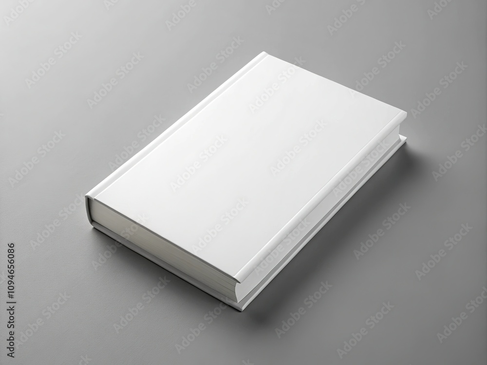 Undisturbed, a softcover book awaits its story on a grey canvas. Undisturbed, a softcover book awaits its story on a grey canvas.