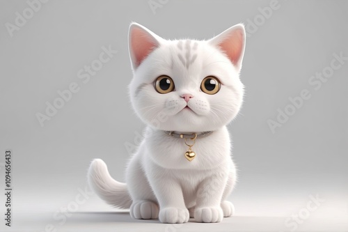 3d cute kitten