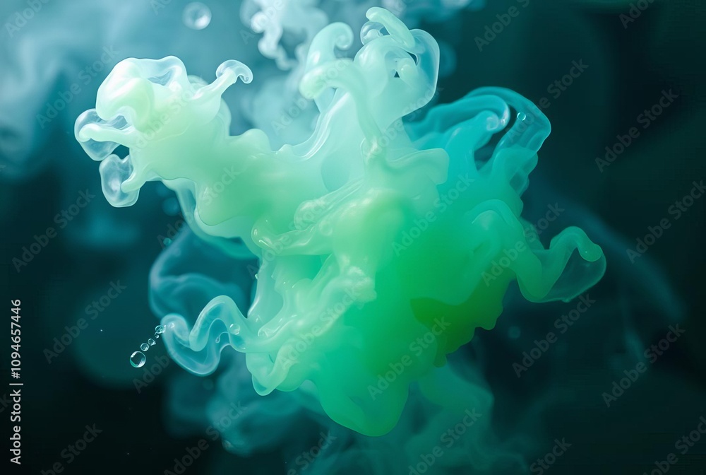 Obraz premium Gaseous SplatterA splatter that forms a cloud of shimmering swir