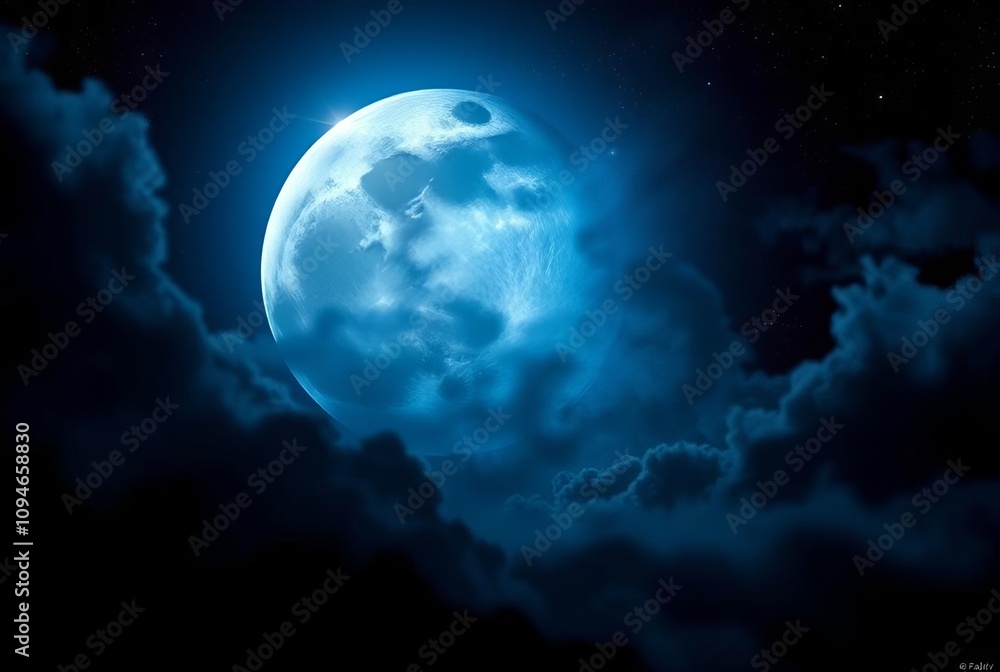 Moonlit Journey A supermoon with a dynamic adventurous pattern l Moonlit Journey A supermoon with a dynamic adventurous pattern l