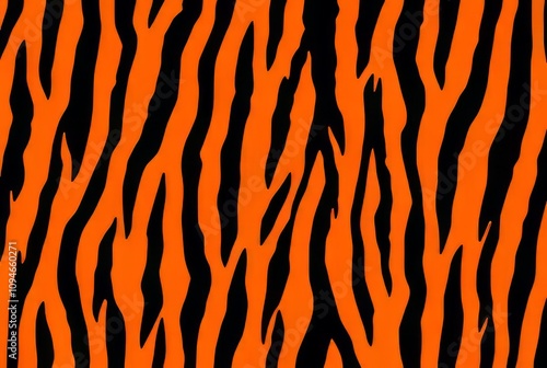 Tiger stripes Orange and black striped pattern with irregular sp