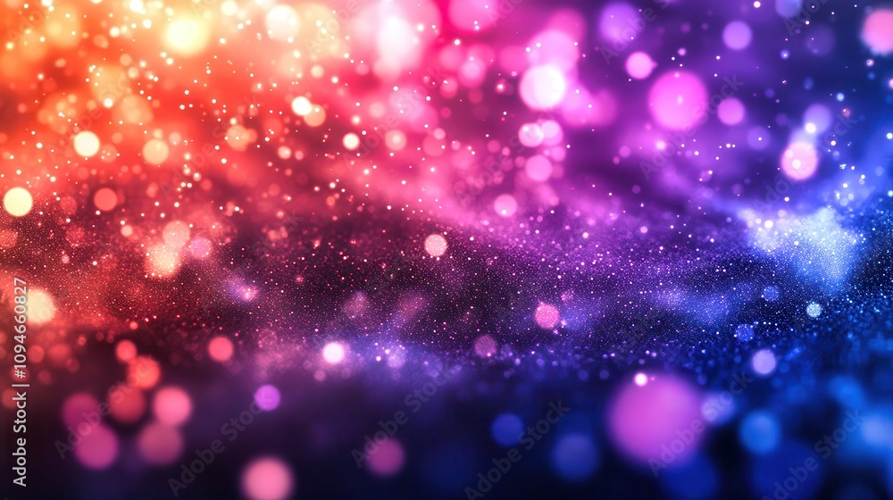 Abstract festive background with glittering particles and bokeh effect Abstract festive background with glittering particles and bokeh effect
