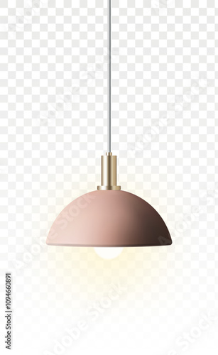 ceiling lamps stylish interior design element realistic illustration