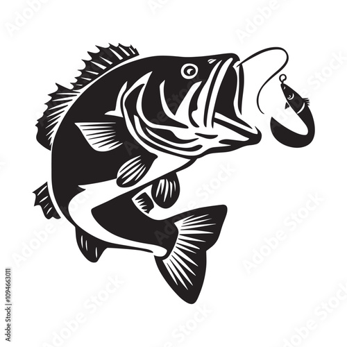 A fish head and a fish in the middle of a forest. A poster that says fish set on it.