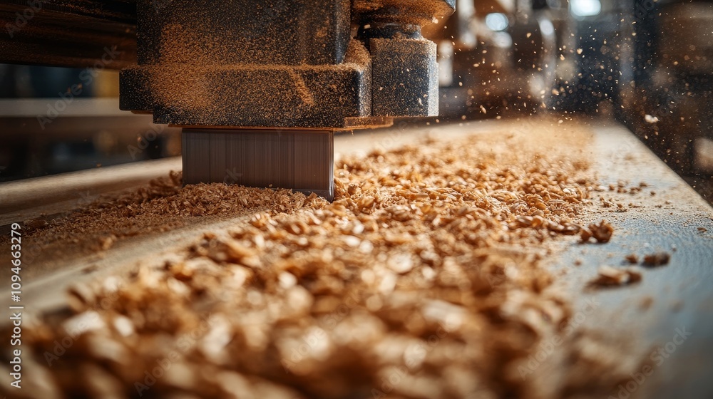 Close-up of a Woodworking Machine Cutting and Shaping Wood Close-up of a Woodworking Machine Cutting and Shaping Wood