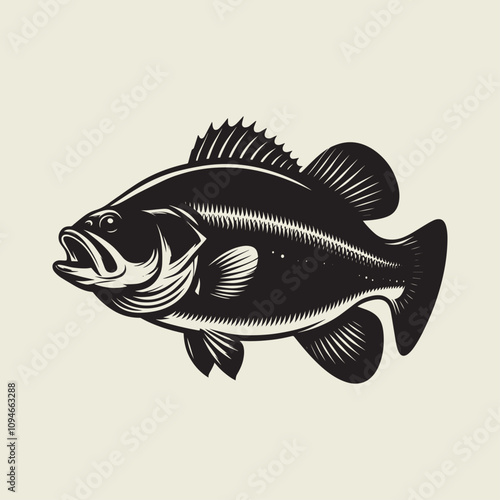 A fish head and a fish in the middle of a forest. A poster that says fish set on it.