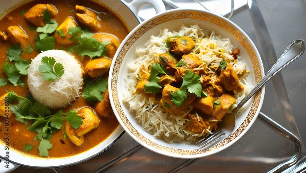 flavorful chicken biryani served on transparent background, chicken, meet, dish, food, meal, plate, rice, indian rice, chicken pulao, spiecy, armatic, traditional, cookery, transparent, curry, basmati