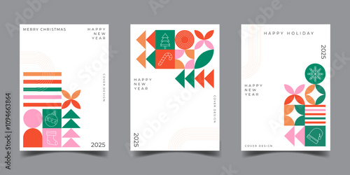 Merry christmas and happy new year card geometric design art decoration,suitable for invitation,greeting card,poster and cover design