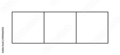 Minimalistic Grid Planner Template with 3 Empty Squares for Organization. Illustration isolated on white