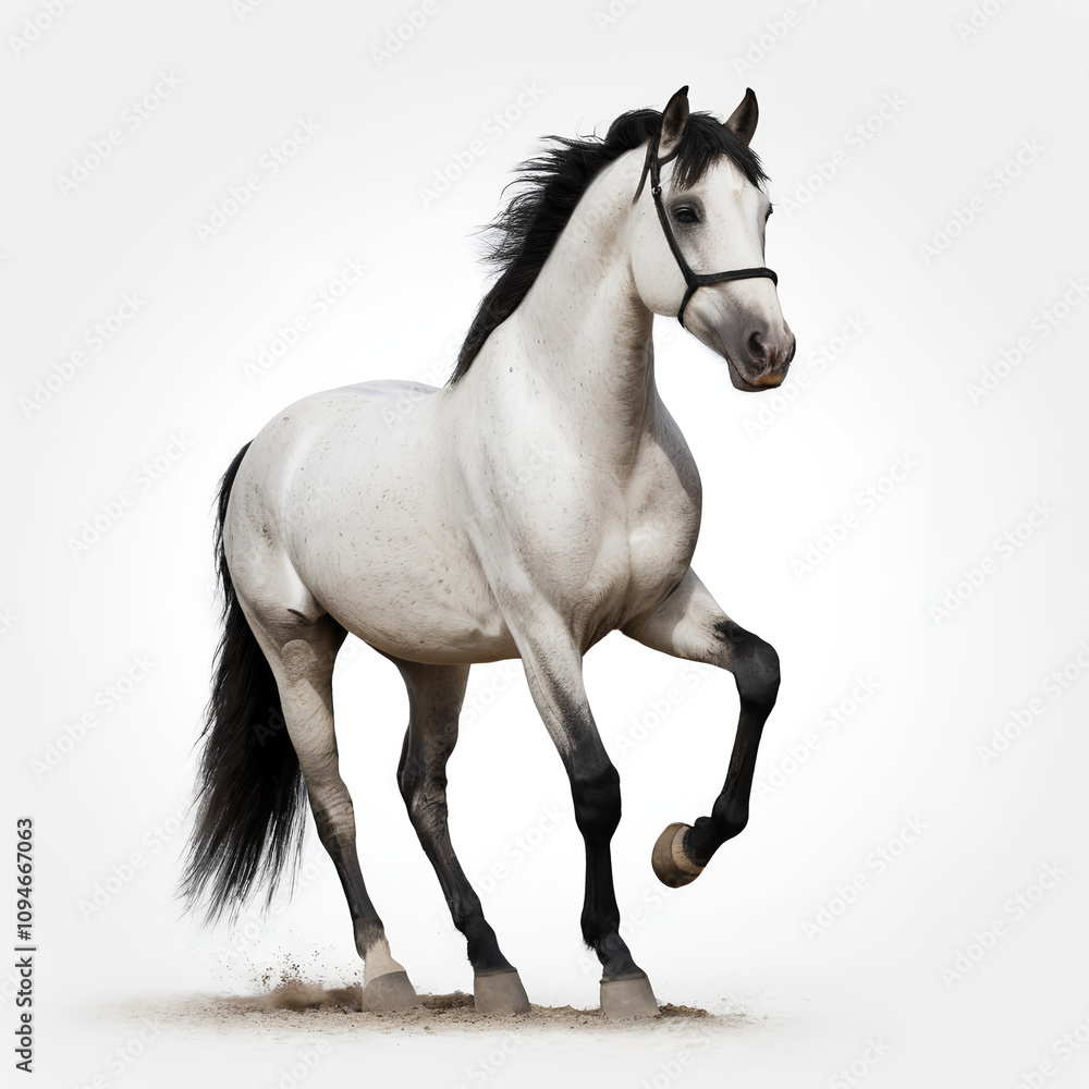 Obraz premium white horse on white background